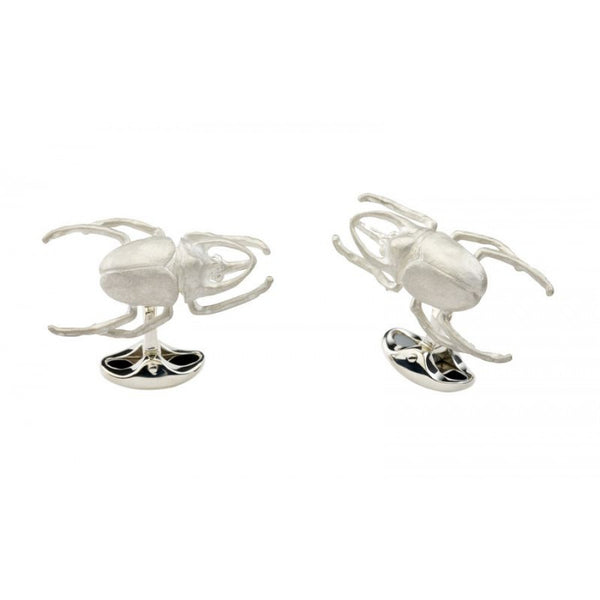 deakin & francis Sterling Silver Horn Beetle Cufflinks