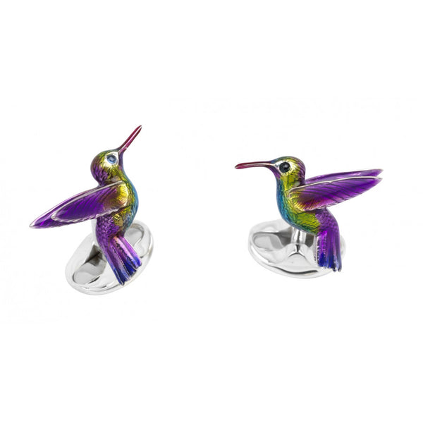 deakin & francis Sterling Silver Hummingbird Cufflinks