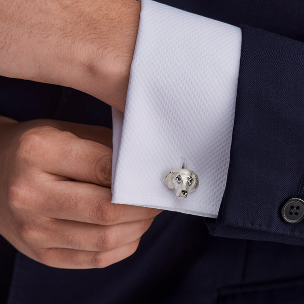 Deakin & Francis Sterling Silver Hungarian Vizsla Dog Cufflinks