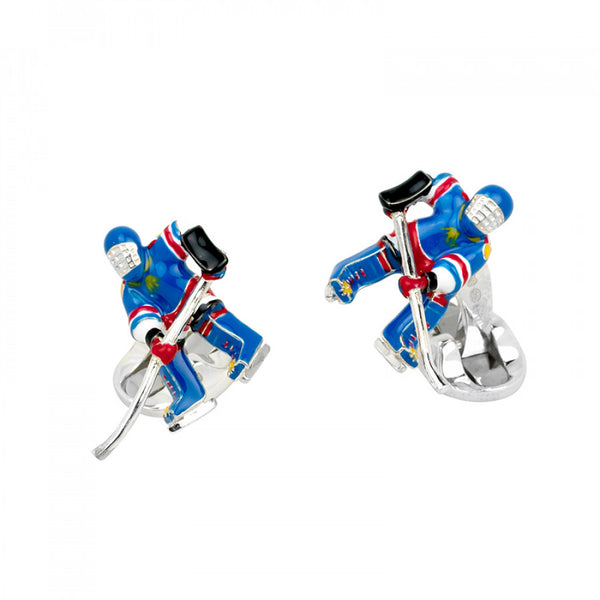 deakin & francis Sterling Silver Ice Hockey Cufflinks