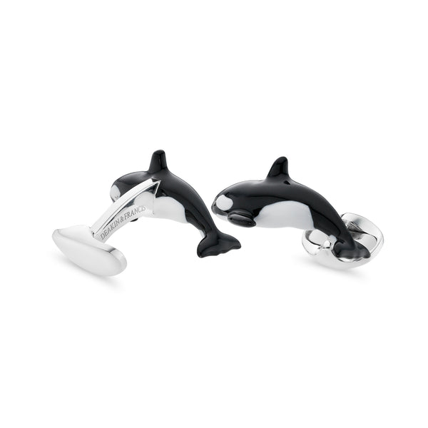 Deakin & Francis Sterling Silver Killer Whale Cufflinks
