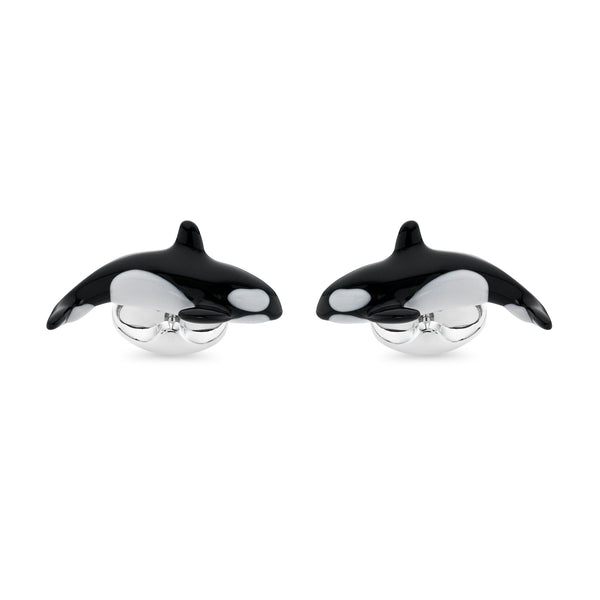 deakin & francis Sterling Silver Killer Whale Cufflinks