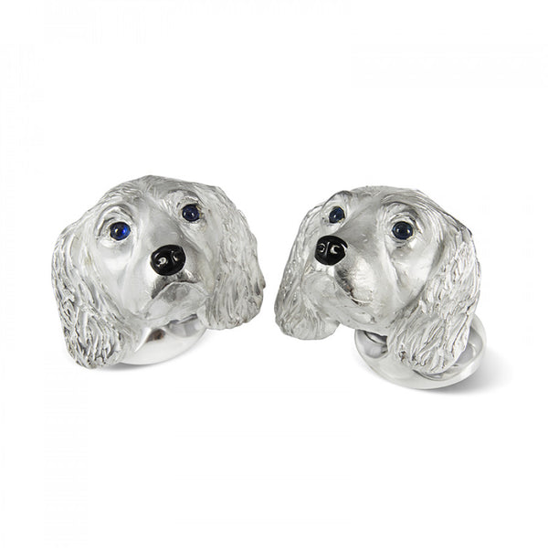 deakin & francis Sterling Silver King Charles Spaniel Dog Cufflinks
