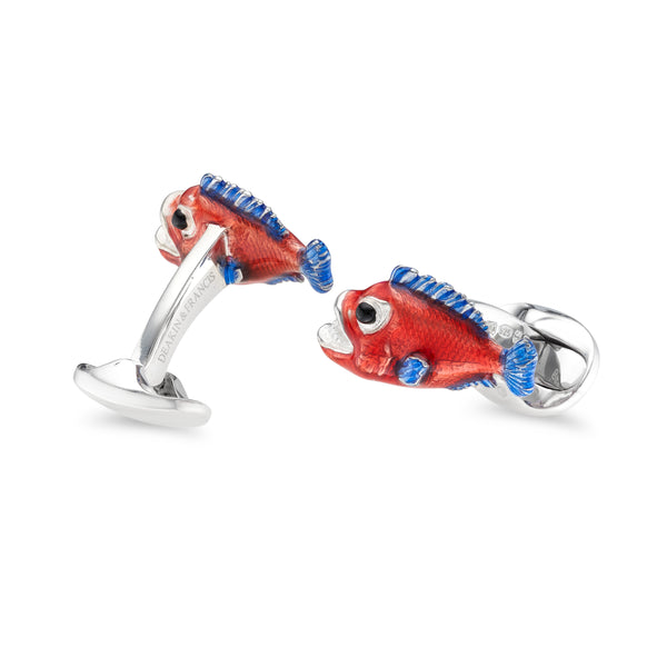 Deakin & Francis Sterling Silver Monster Fish Cufflinks