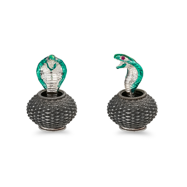deakin & francis Sterling Silver Moving Cobra Cufflinks
