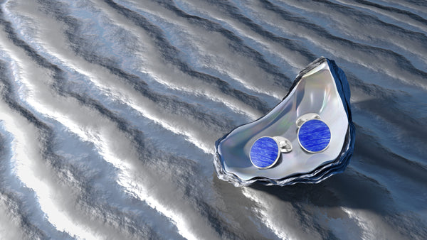 Deakin & Francis Sterling Silver Ocean Blue Cufflinks