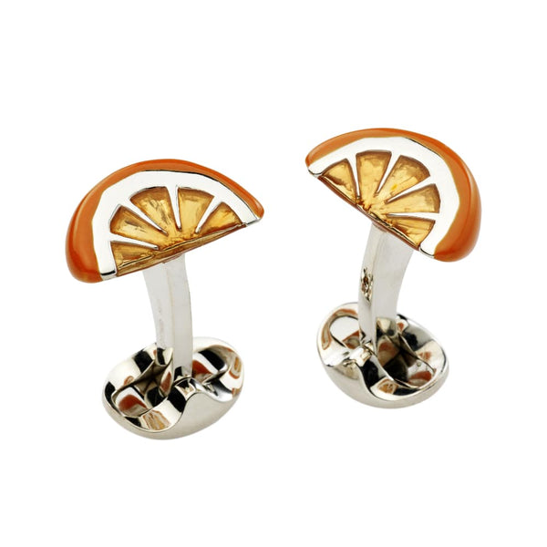 deakin & francis Sterling Silver Orange Wedge Cufflinks