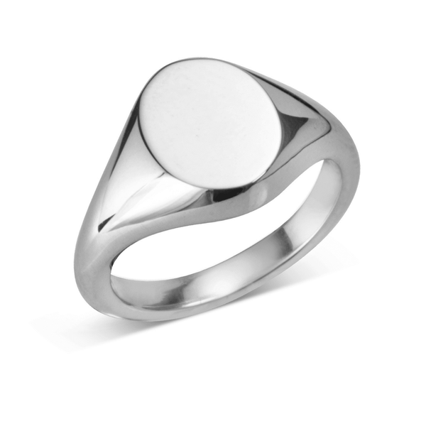deakin & francis Sterling Silver Oval Signet Ring (10.5×8.5mm)