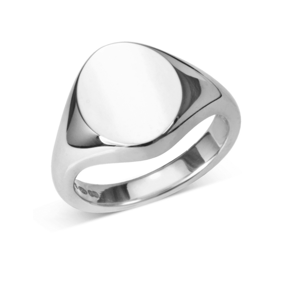 deakin & francis Sterling Silver Oval Signet Ring (12x10mm)