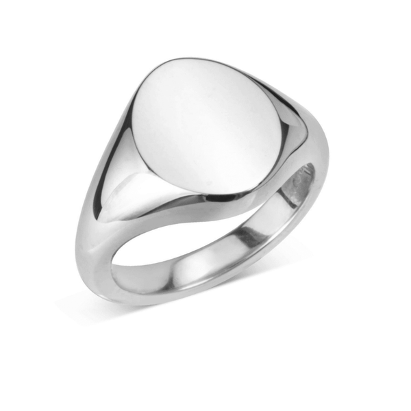 deakin & francis Sterling Silver Oval Signet Ring (14×11.5mm)