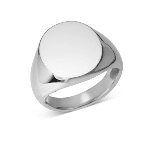 deakin & francis Sterling Silver Oval Signet Ring (15.5x13.5mm)