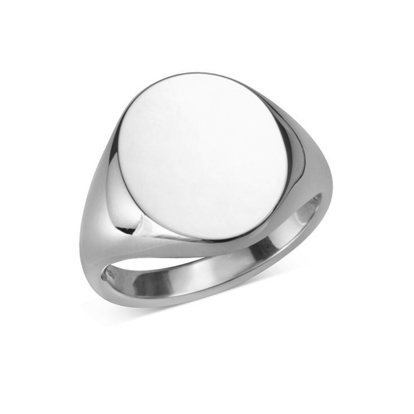 deakin & francis Sterling Silver Oval Signet Ring (16.5x14mm)