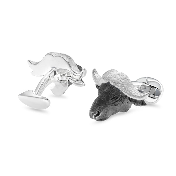 Deakin & Francis Sterling Silver Oxidised Buffalo Cufflinks