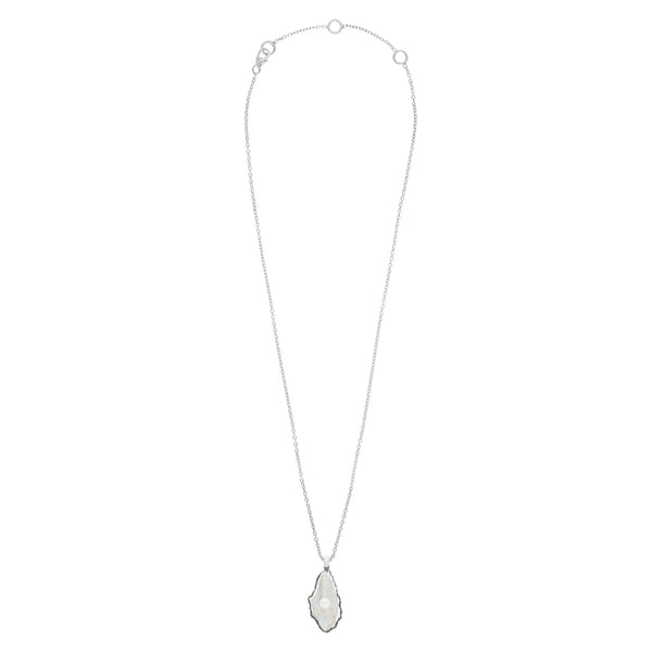 Deakin & Francis Sterling Silver Oxidised Oyster And Pearl Pendant