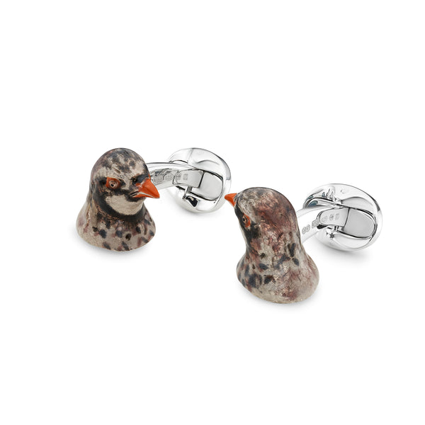 Deakin & Francis Sterling Silver Partridge Head Cufflinks