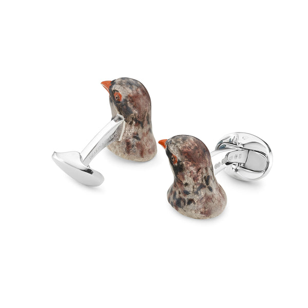 Deakin & Francis Sterling Silver Partridge Head Cufflinks