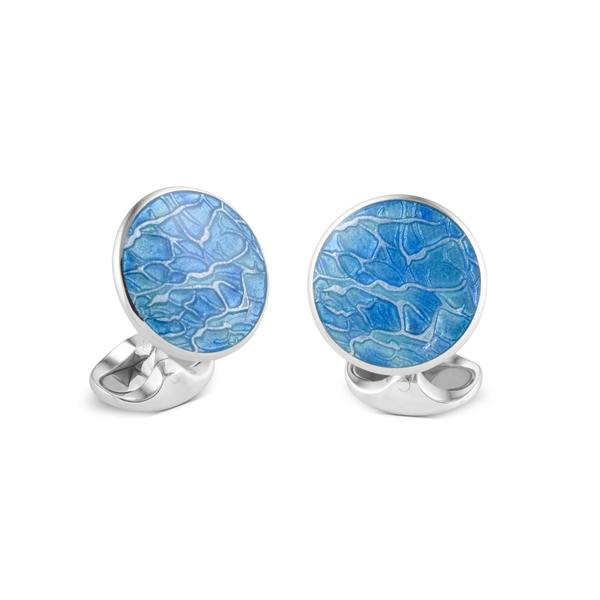 deakin & francis Sterling Silver Pastel Blue Cufflinks