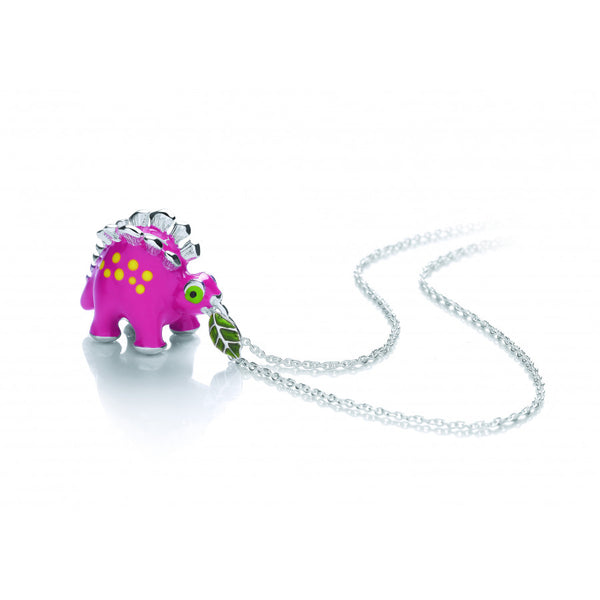 deakin & francis Sterling Silver Pink Dinosaur Pendant