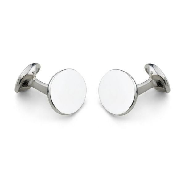deakin & francis Sterling Silver Plain Oval Cufflinks