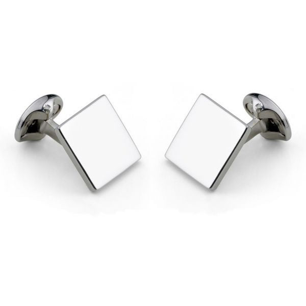 deakin & francis Sterling Silver Plain Square Cufflinks