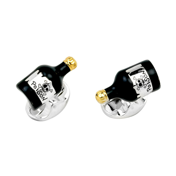 deakin & francis Sterling Silver Poison Bottle Cufflinks