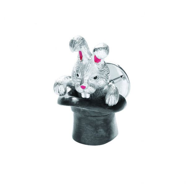 deakin & francis Sterling Silver Rabbit in Hat Lapel Pin