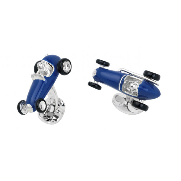 deakin & francis Sterling Silver Racing Car Cufflinks - Blue deakin & francis Sterling Silver Racing Car Cufflinks - Blue