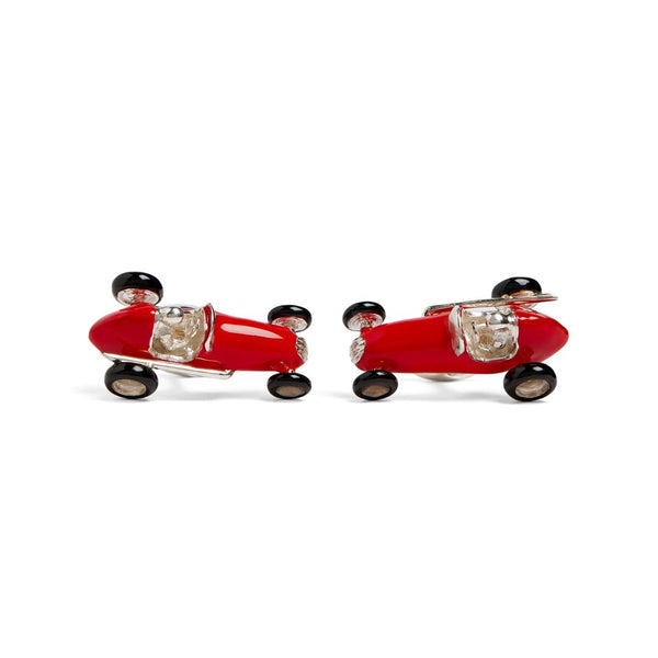 deakin & francis Sterling Silver Racing Car Cufflinks - Red
