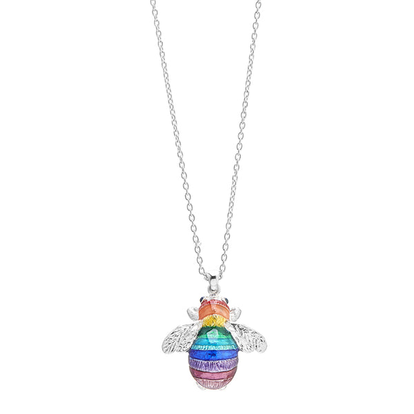 deakin & francis Sterling Silver Rainbow Bumble Bee Pendant