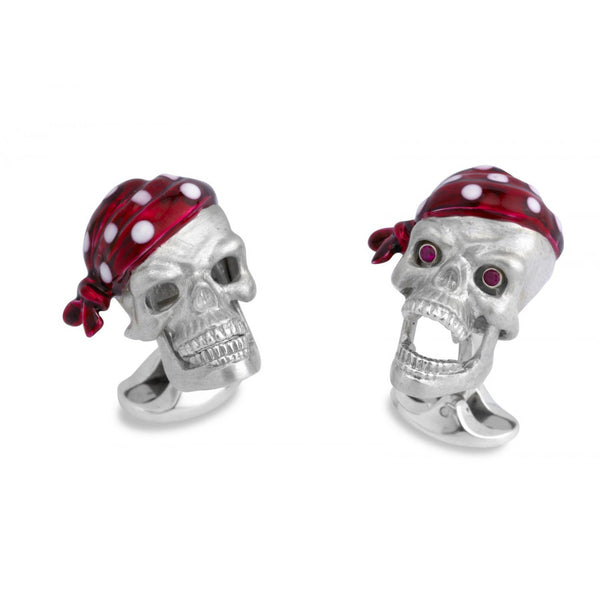 Deakin & Francis Sterling Silver Red Bandana Skull Dress Set