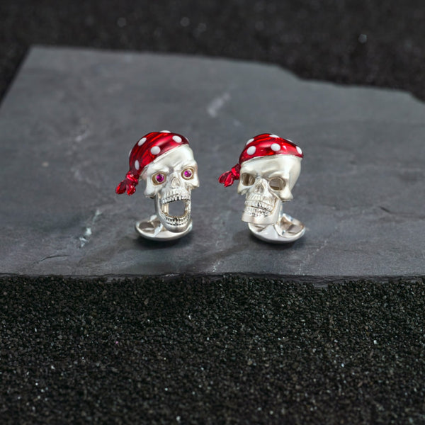 Deakin & Francis Sterling Silver Red Bandana Skull Dress Set