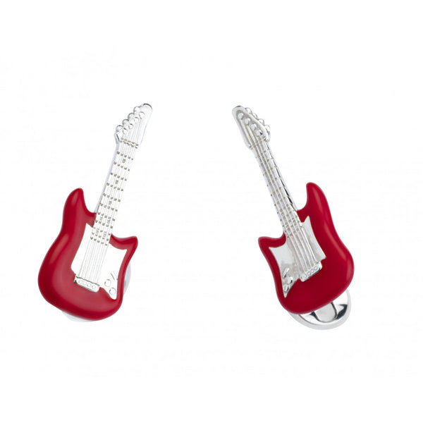 deakin & francis Sterling Silver Red Guitar Cufflinks