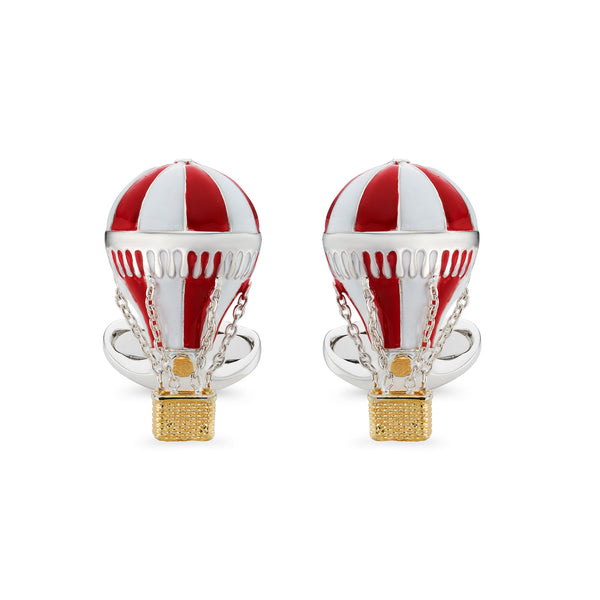 deakin & francis Sterling Silver Red & White Enamel Air Balloon Cufflinks deakin & francis Sterling Silver Red & White Enamel Air Balloon Cufflinks