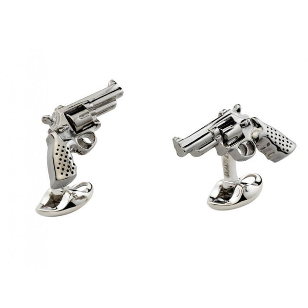 deakin & francis Sterling Silver Revolver Gun Cufflinks