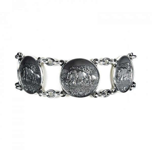deakin & francis Sterling Silver Rhino 6 Disc Bracelet