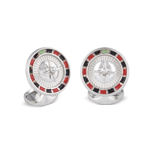 deakin & francis Sterling Silver Roulette Wheel Cufflinks
