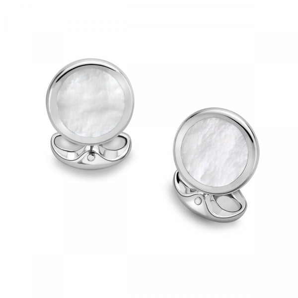 Deakin & Francis Sterling Silver Round Mother Of Pearl Dress Set