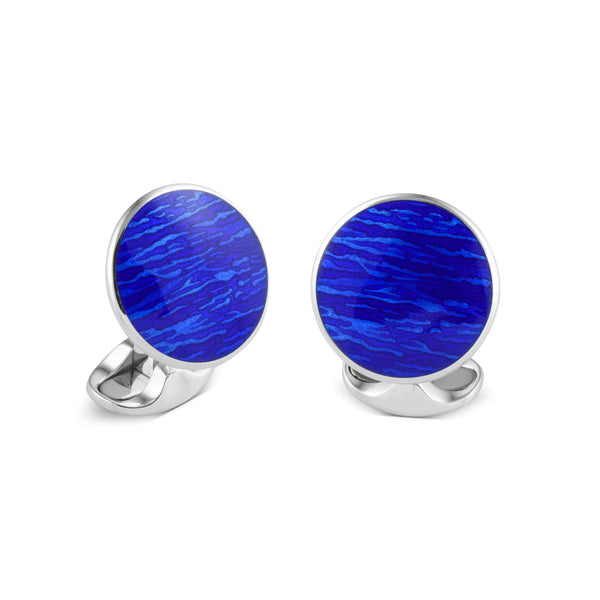 deakin & francis Sterling Silver Royal Blue Cufflinks