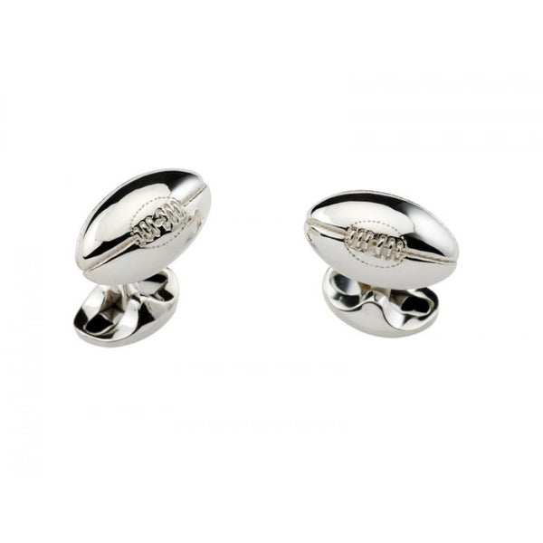 deakin & francis Sterling Silver Rugby Ball Cufflinks