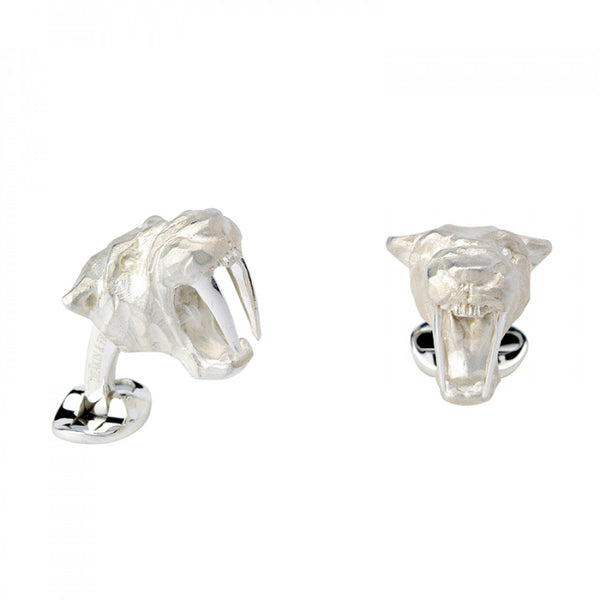 deakin & francis Sterling Silver Saber-Tooth Tiger Cufflinks