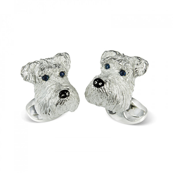 deakin & francis Sterling Silver Schnauzer Dog Cufflinks