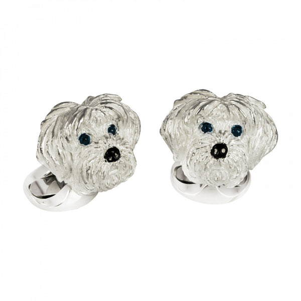 deakin & francis Sterling Silver Shih Tzu Dog Cufflinks