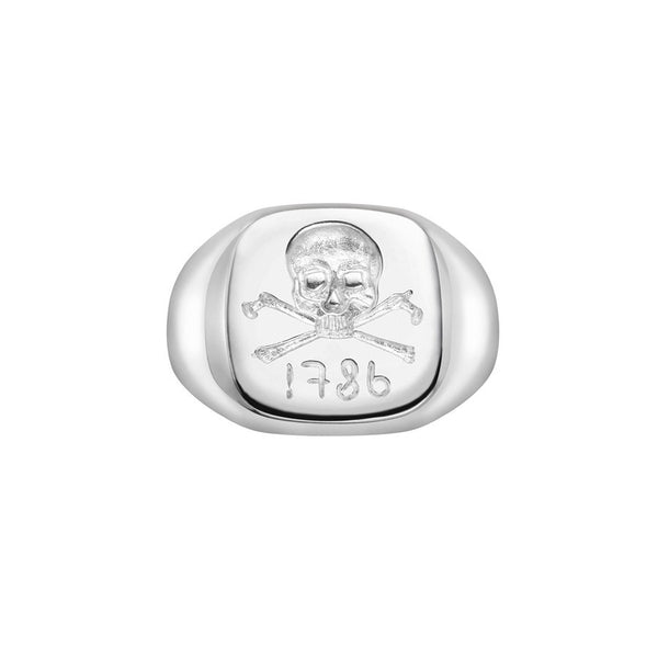 deakin & francis Sterling Silver Skull & Crossbones Signet Ring