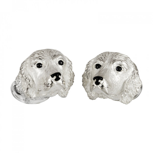 deakin & francis Sterling Silver Spaniel Dog Cufflinks