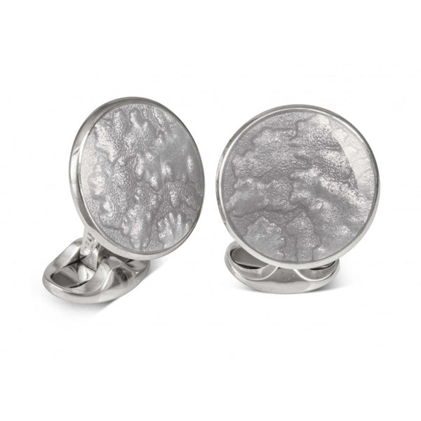 deakin & francis Sterling Silver Summer Haze Enamel Cufflinks in Silver