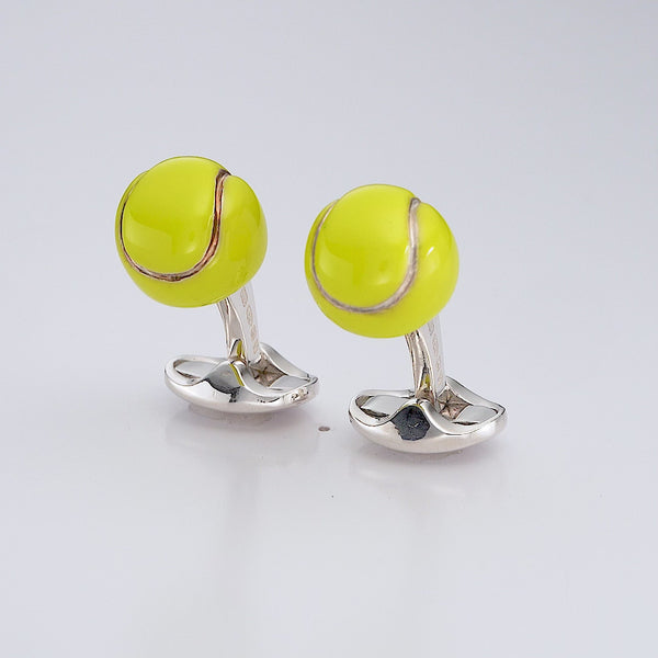 Deakin & Francis Sterling Silver Tennis Ball Cufflinks