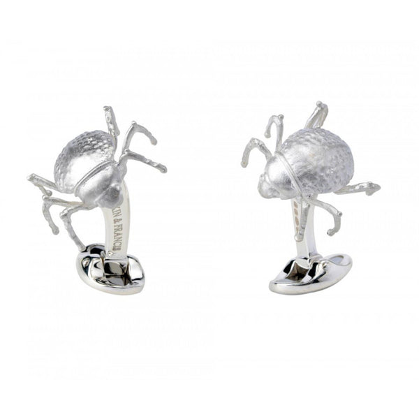 deakin & francis Sterling Silver Tok Tokkie Beetle Cufflinks