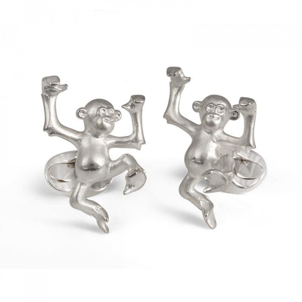deakin & francis Sterling Silver 'Tom' Dancing Monkey Cufflinks
