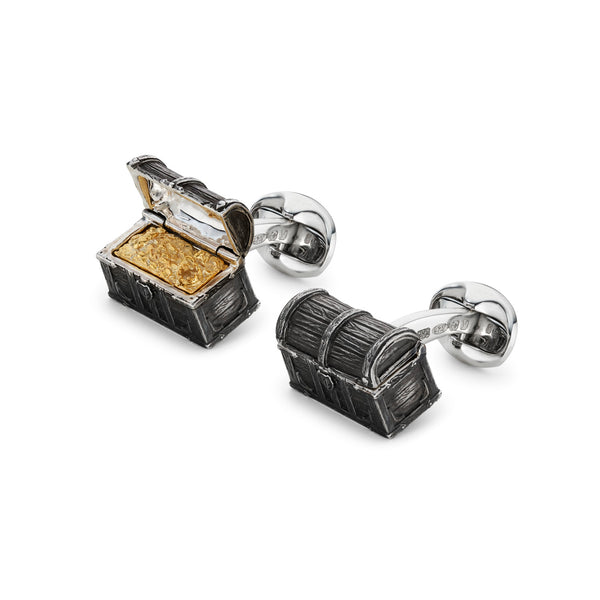 Deakin & Francis Sterling Silver Treasure Chest Cufflinks