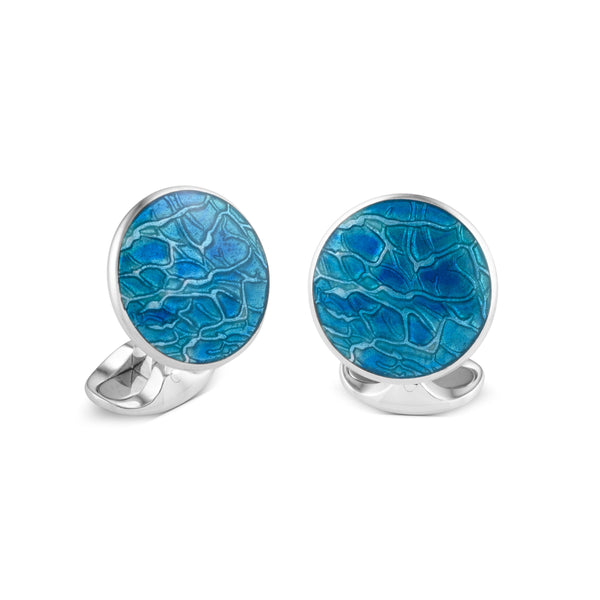 deakin & francis Sterling Silver Turquoise Blue Cufflinks
